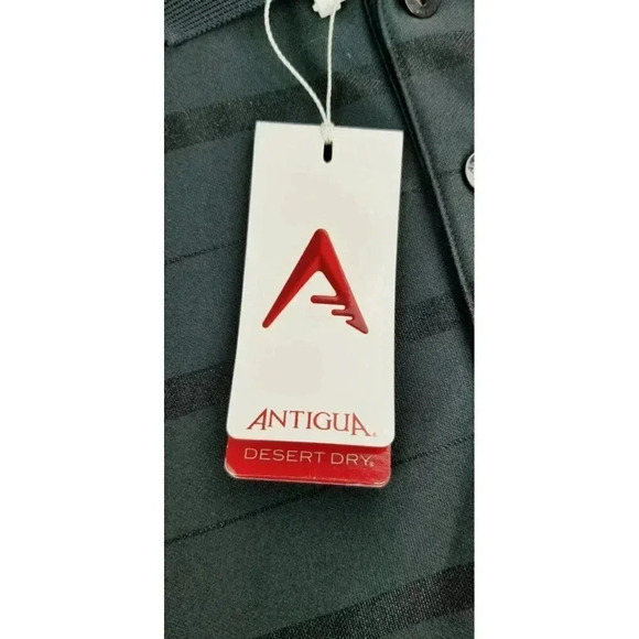 Antigua Size Medium Men's NBA Brooklyn Nets Black Short Sleeve Desert Dry Polo - Picture 7 of 15